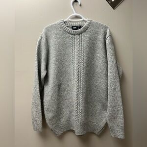 Zara‎ Grey Ribbed Cotton Knit Sweater